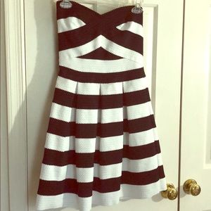 Strapless black and white dress from Express
